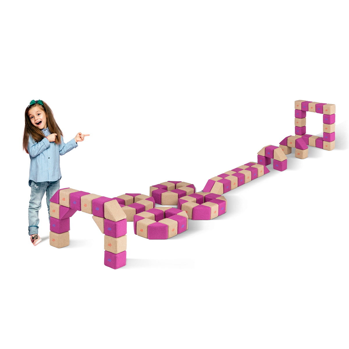 JollyHeap Soft Magnetic Building Blocks - Basic Set (100 Blocks)