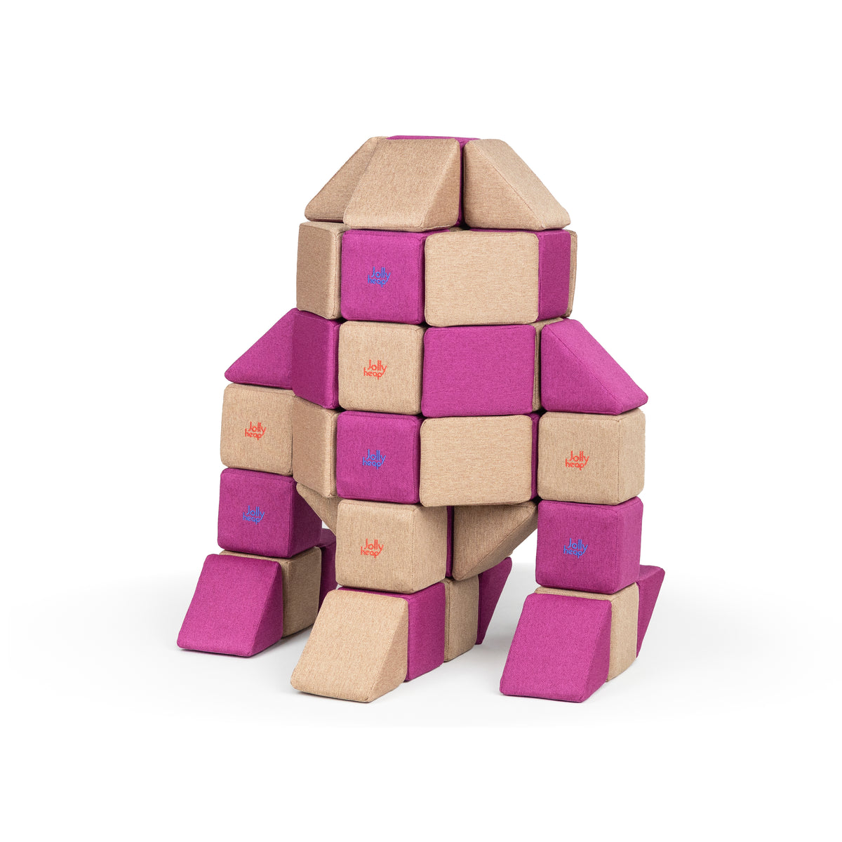 JollyHeap Soft Magnetic Building Blocks - Basic Set (100 Blocks)