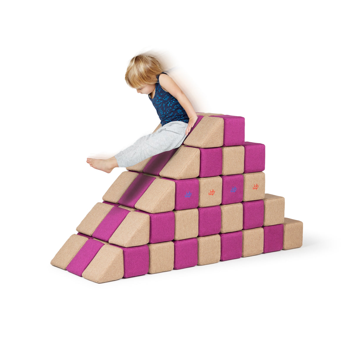 JollyHeap Soft Magnetic Building Blocks - Basic Set (100 Blocks)