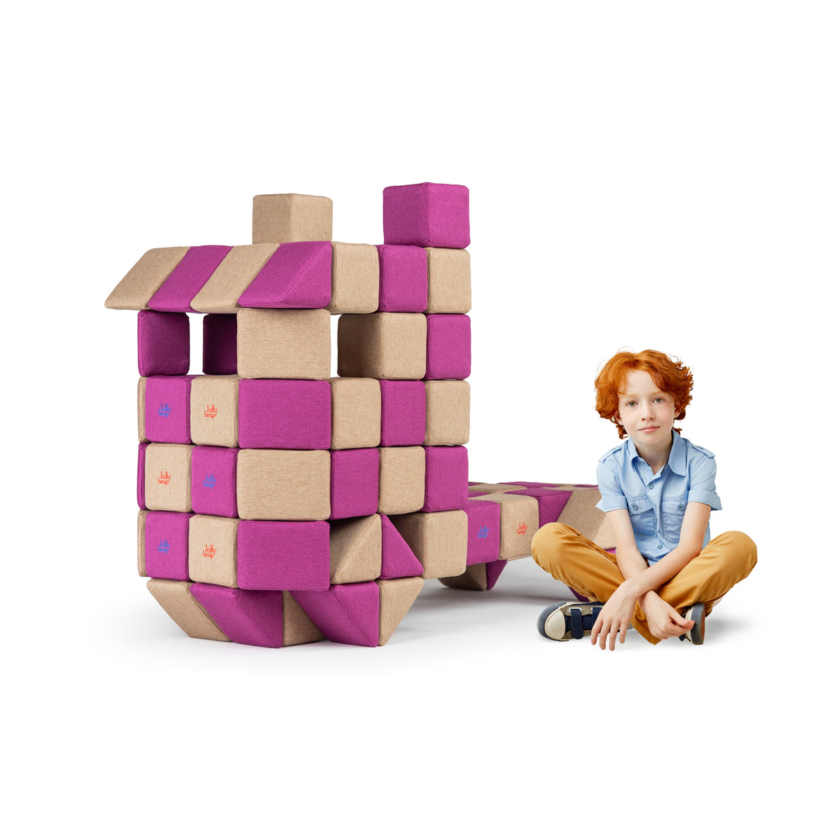 JollyHeap Soft Magnetic Building Blocks - Basic Set (100 Blocks)