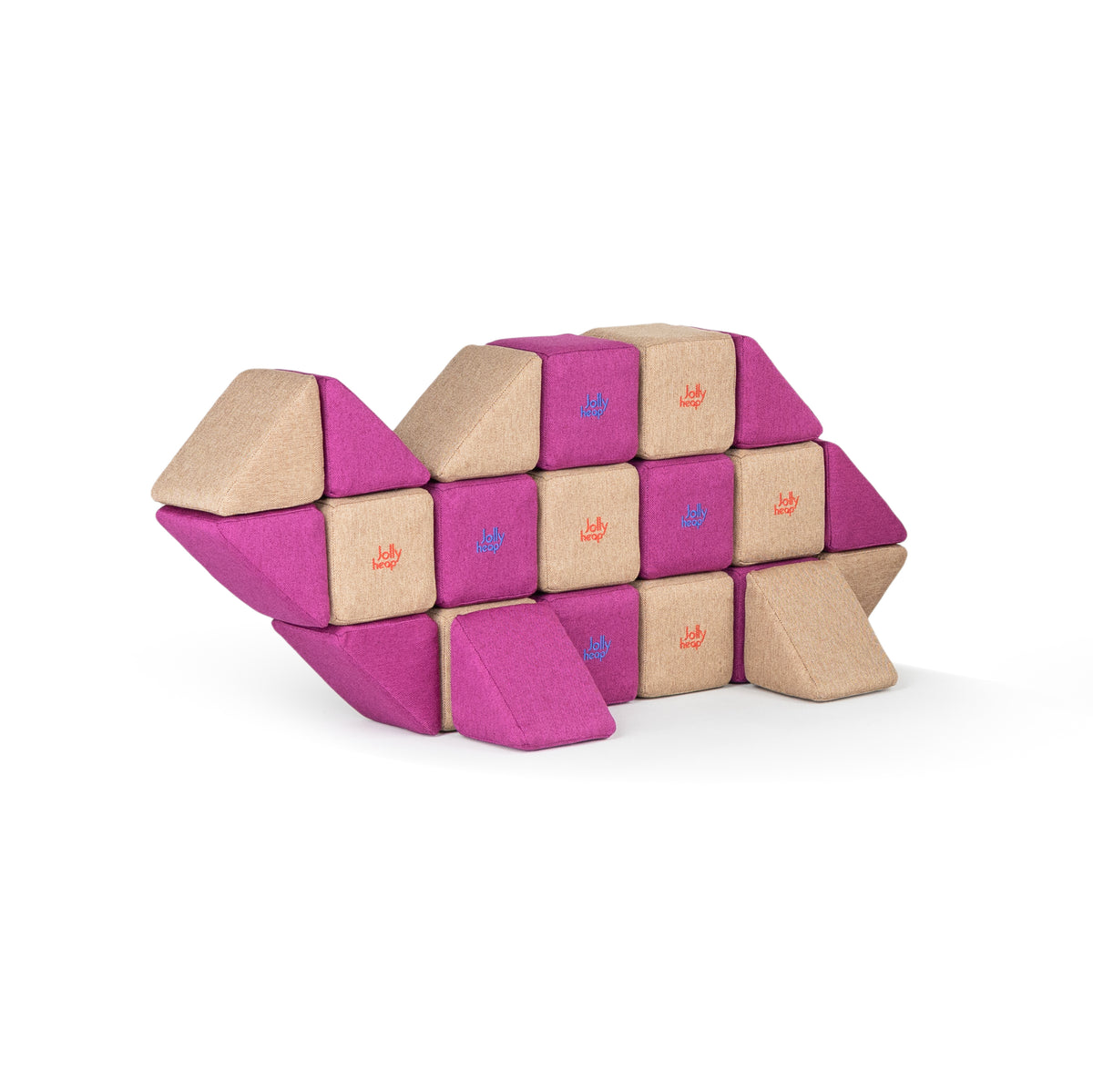 JollyHeap Soft Magnetic Building Blocks - Basic Set (100 Blocks)