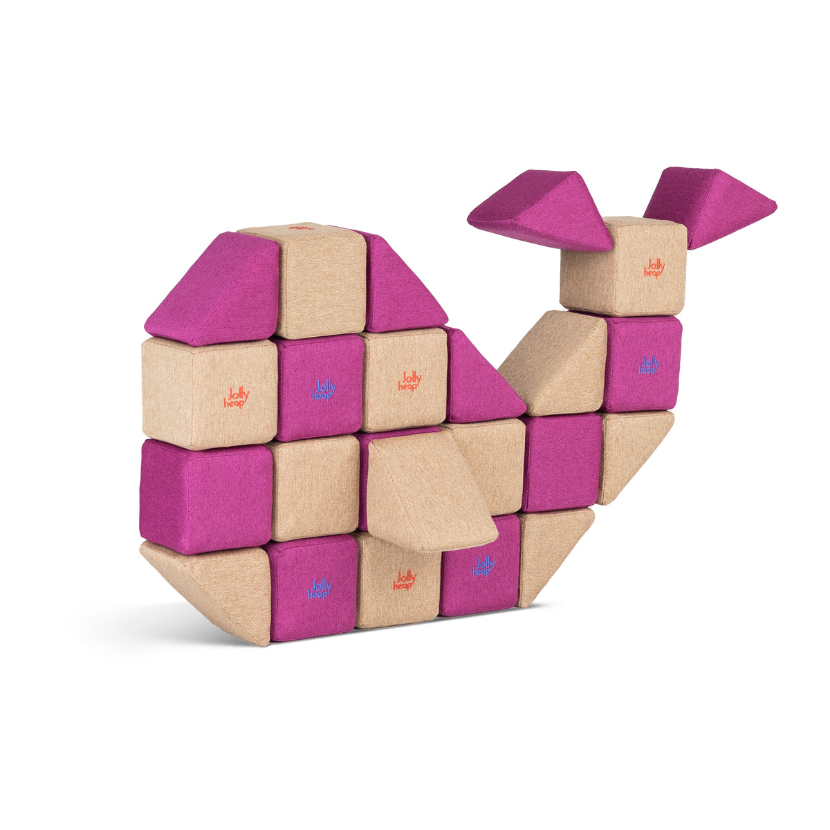 JollyHeap Soft Magnetic Building Blocks - Basic Set (100 Blocks)