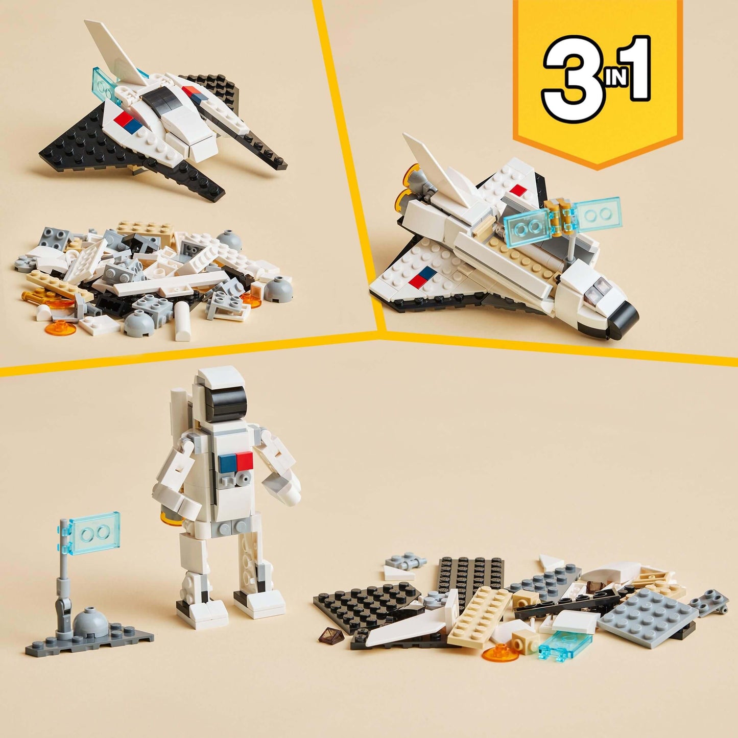 Lego Creator 3 in 1 31134 Space Shuttle Playset for Ages 6 and Up