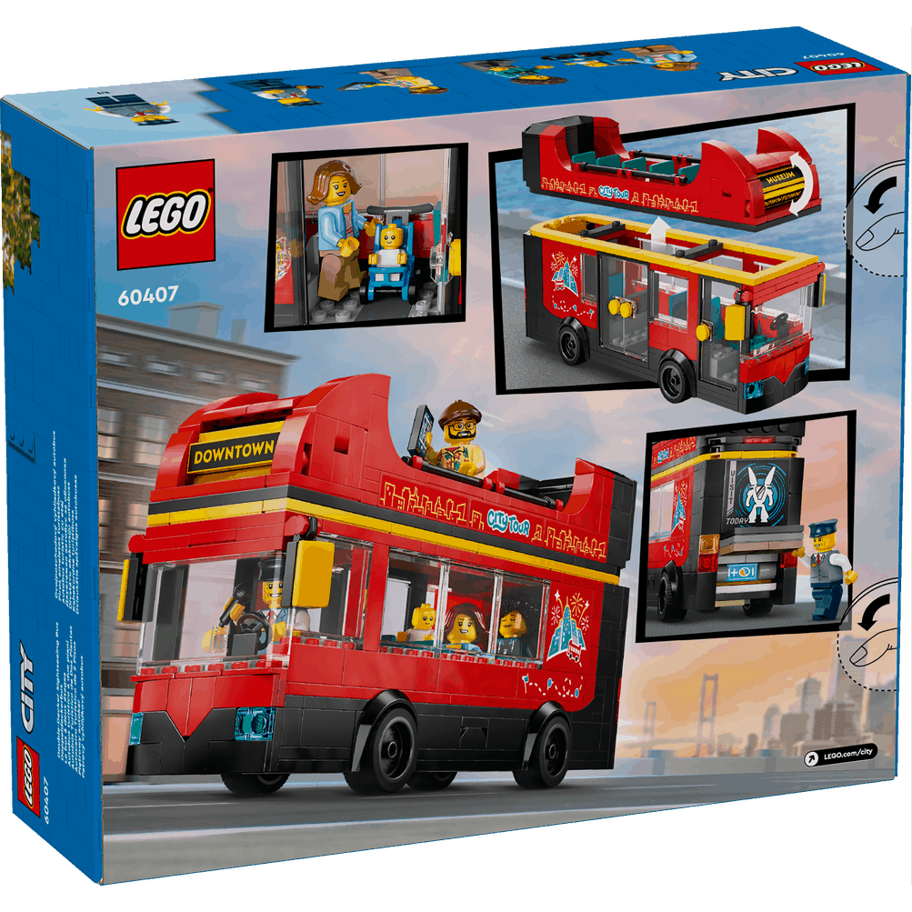 Lego City 60407 Red Double-Decker Sightseeing Bus Playset for Ages 7+
