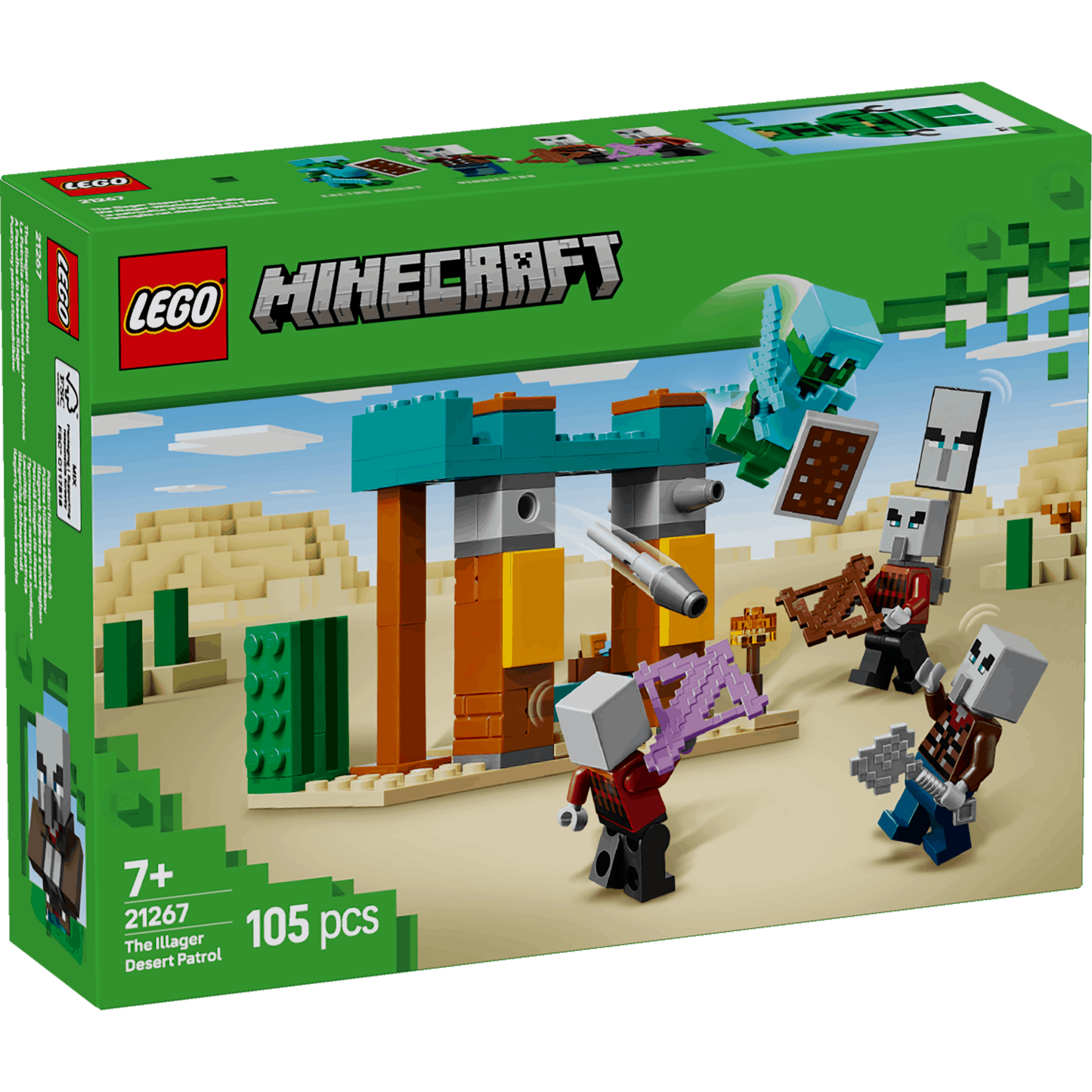 Lego Minecraft 21267 The Illager Desert Patrol Playset for Ages 7 & Up