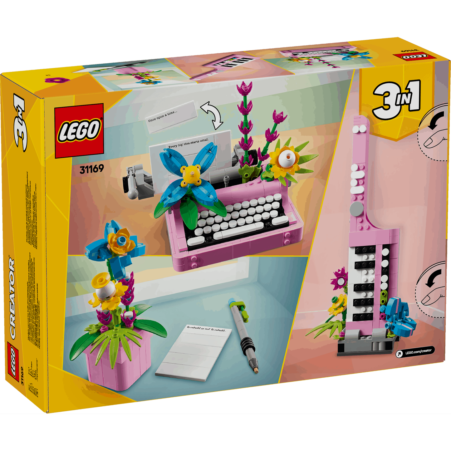 Lego Creator 3 in 1 31169 Typewriter with Flowers for Ages 8 and Up