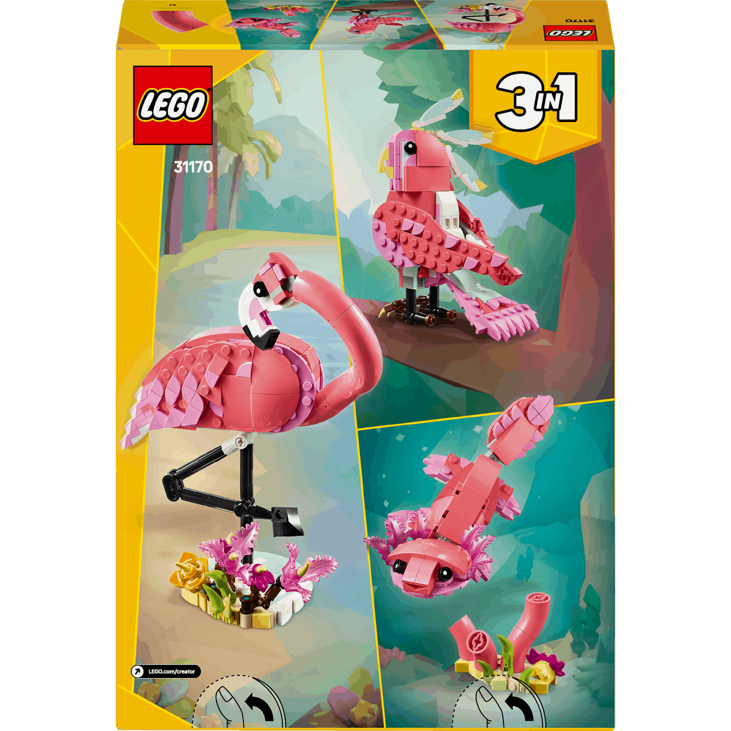 Lego Creator 3 in 1 31170 Wild Animals: Pink Flamingo for Ages 8 & Up