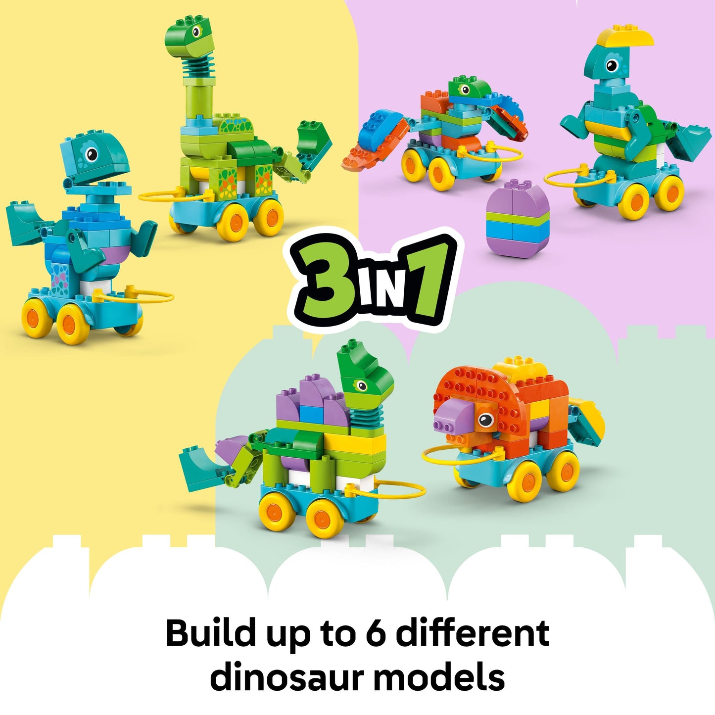 Lego Duplo Town 10451 3 in 1 Dinosaurs on Wheels Set for Ages 3 and Up