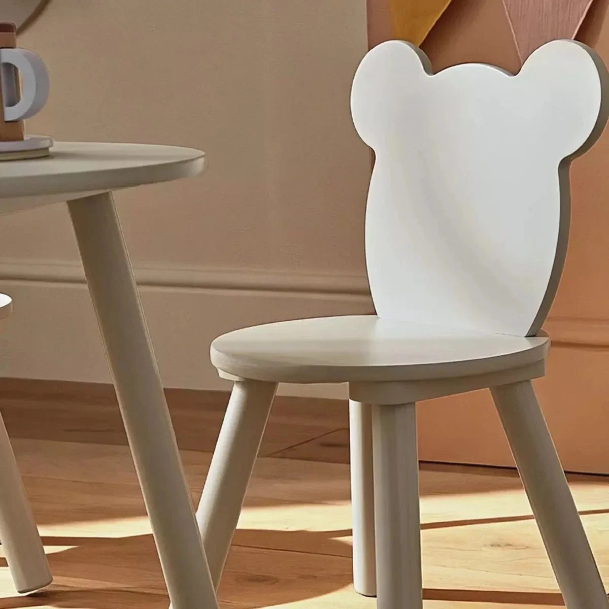 CuddleCo Play House Bear Table & 2 Chairs - Pebble