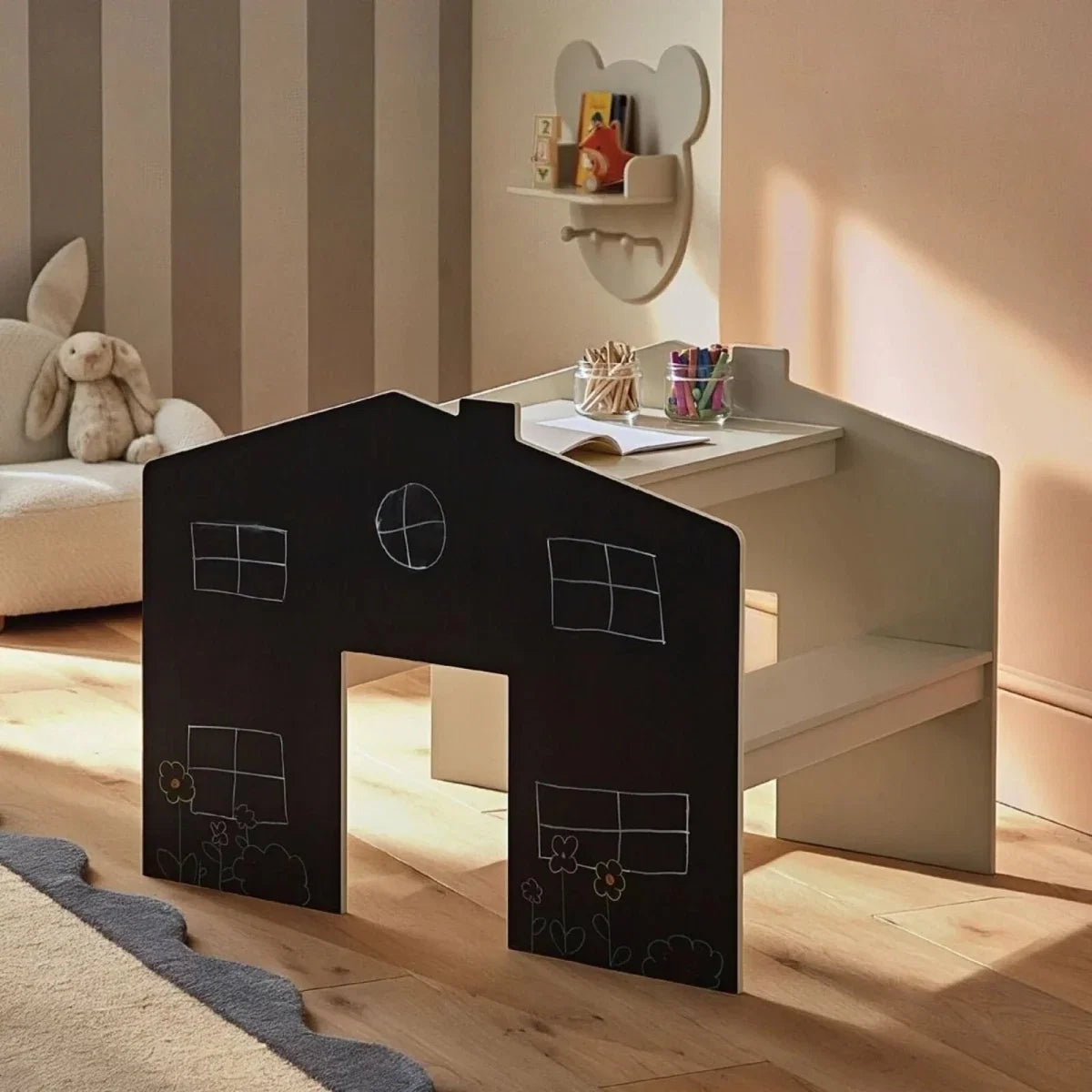 CuddleCo Play House Desk for 2 - Pebble
