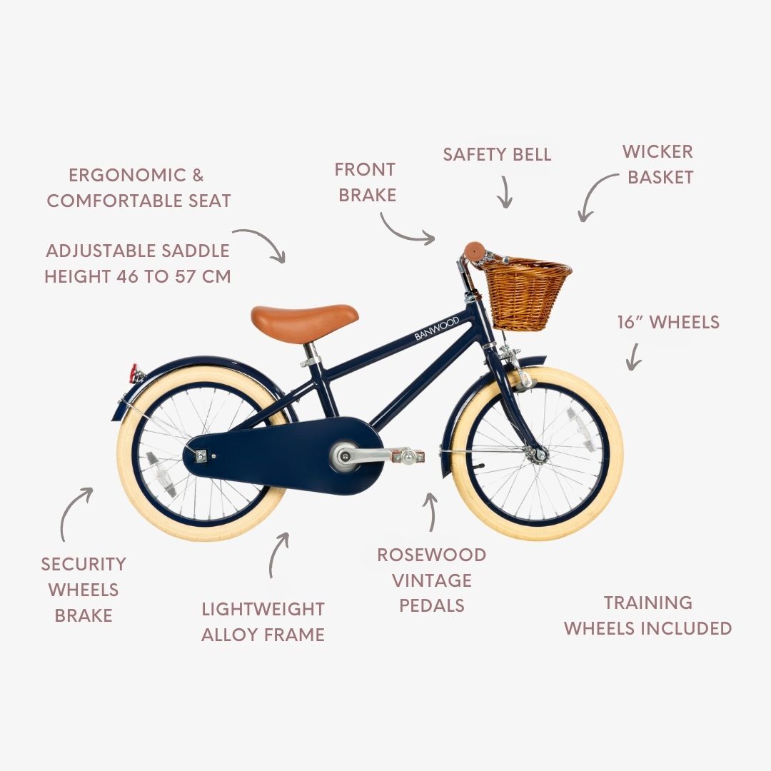 BANWOOD CLASSIC BIKE 16" VINTAGE - NAVY