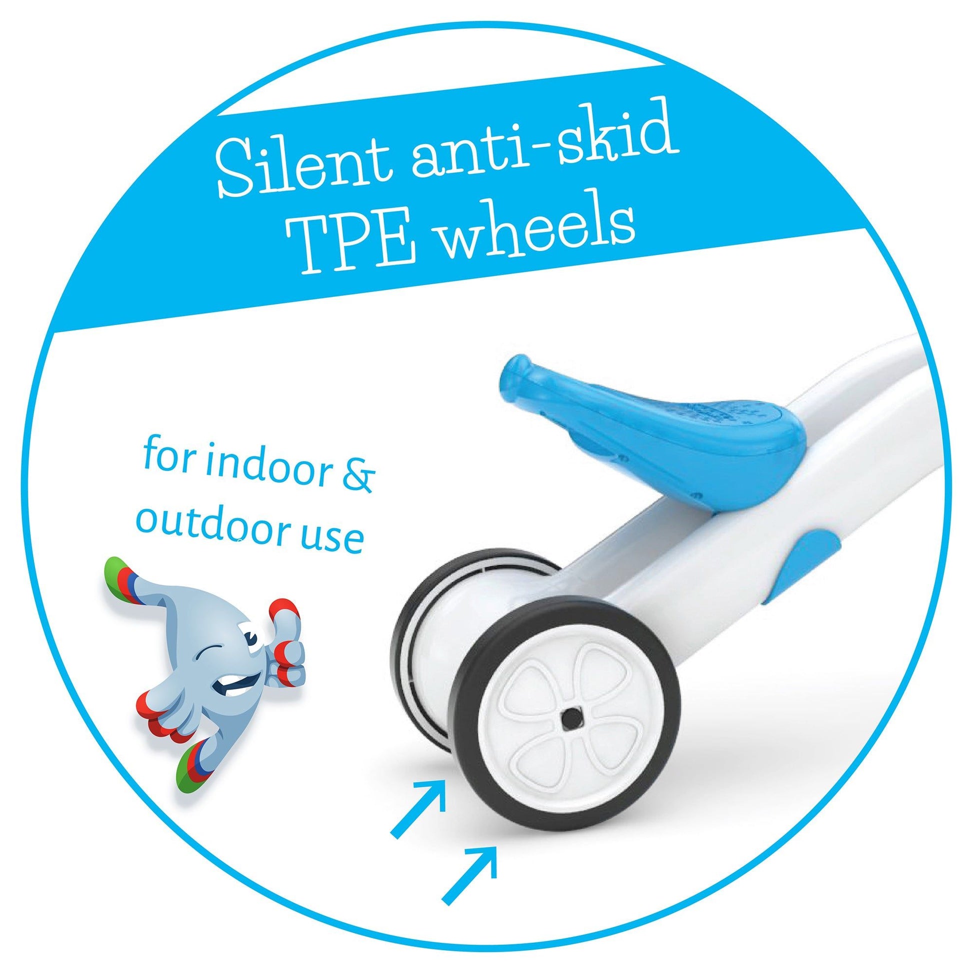 Chillafish BUNZI Trike Blue anti-skid wheels