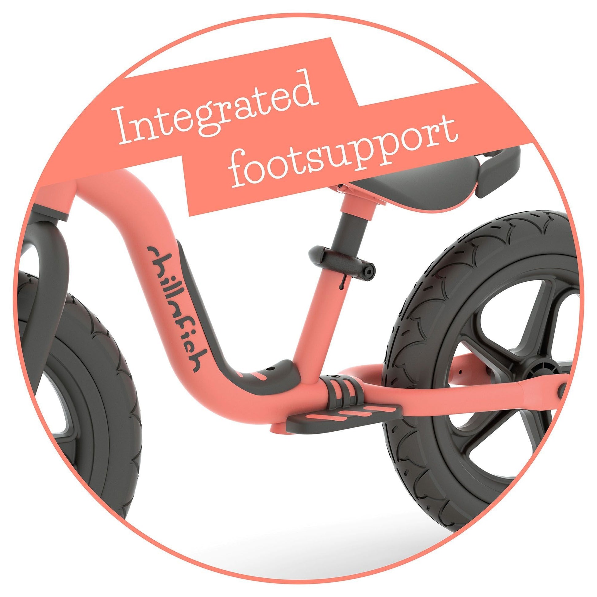 Chillafish Balance Bike Charlie Sport Flamingo with integrated footrest