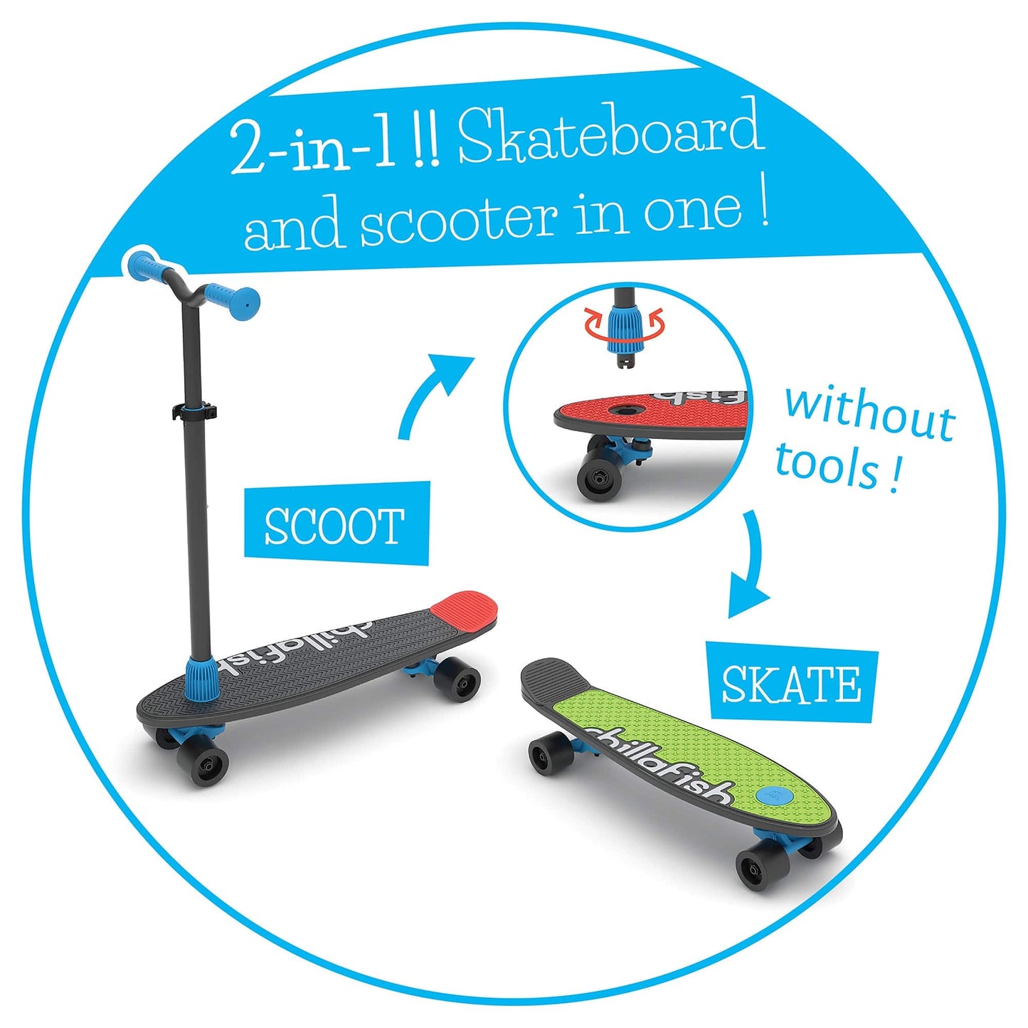 Chillafosh Skatie Scoot Black Mix Age 3+ - The Online Toy Shop - Skateboard - 8