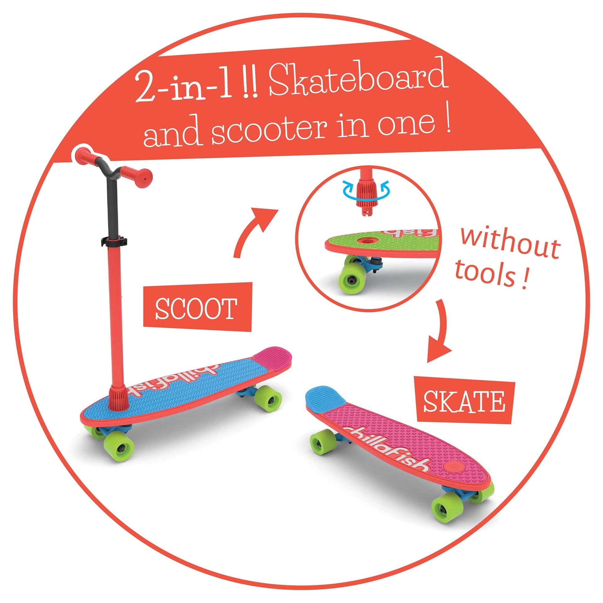 Chillafish Skatie Scoot Red Mix Age 3+ - The Online Toy Shop6