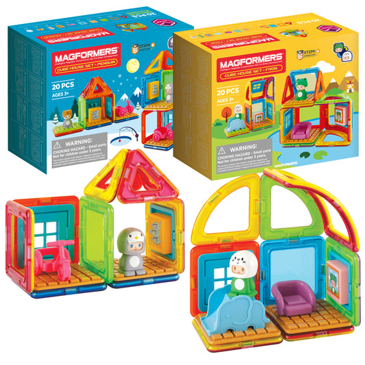 Magformers Bundle Set - Cube House Penguin and Frog