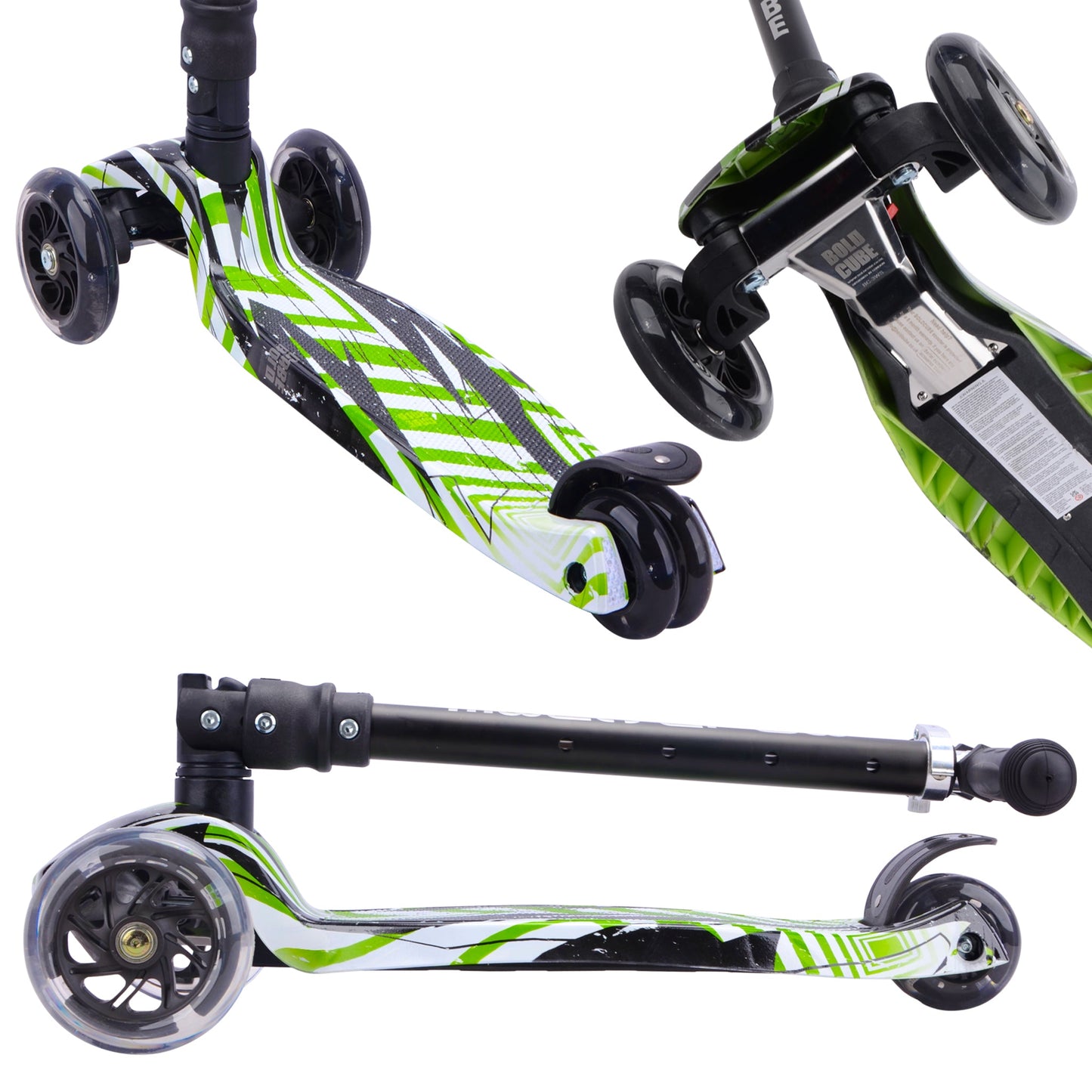 BOLDCUBE Swift Green - Big 3 Wheel Scooter