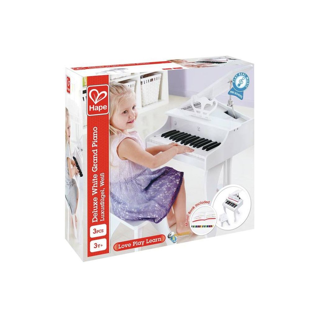 Hape Deluxe Grand Piano (White) Age 3+