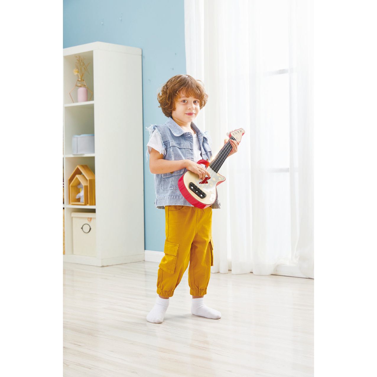 Hape Learn with Lights Ukulele - Red Age 3+