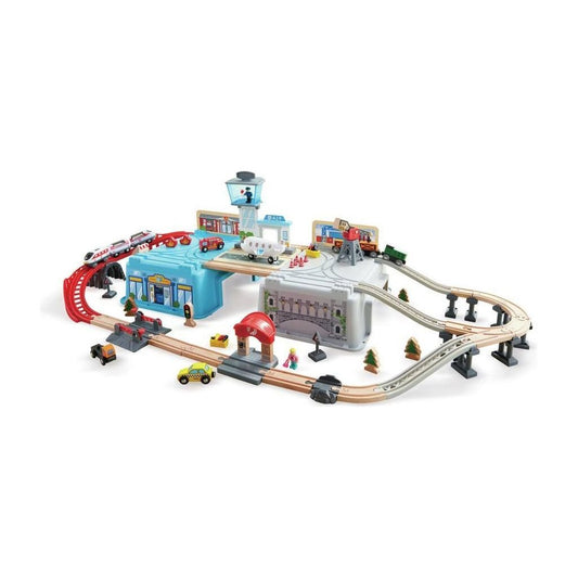 Hape Mega Metropolis Train Bucket Set (80 pieces) Age 3+