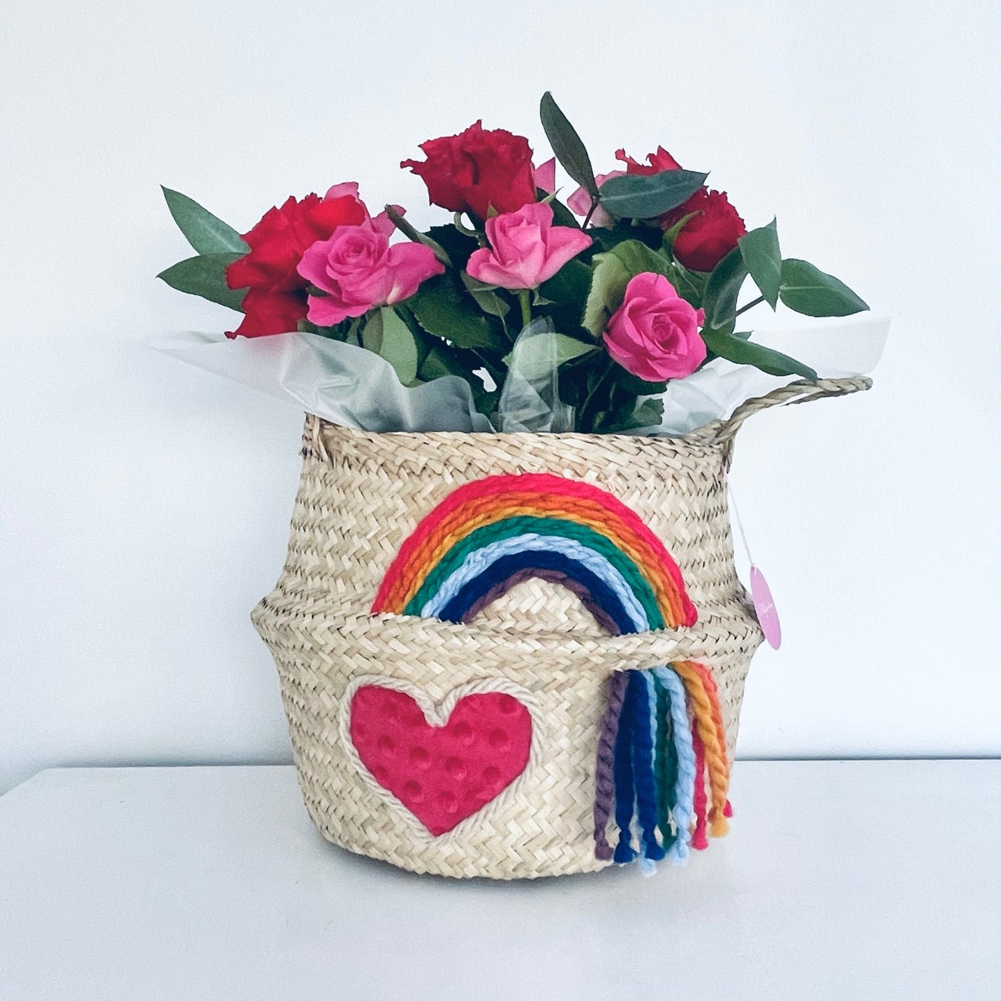 Rainbow and Heart Basket - Large