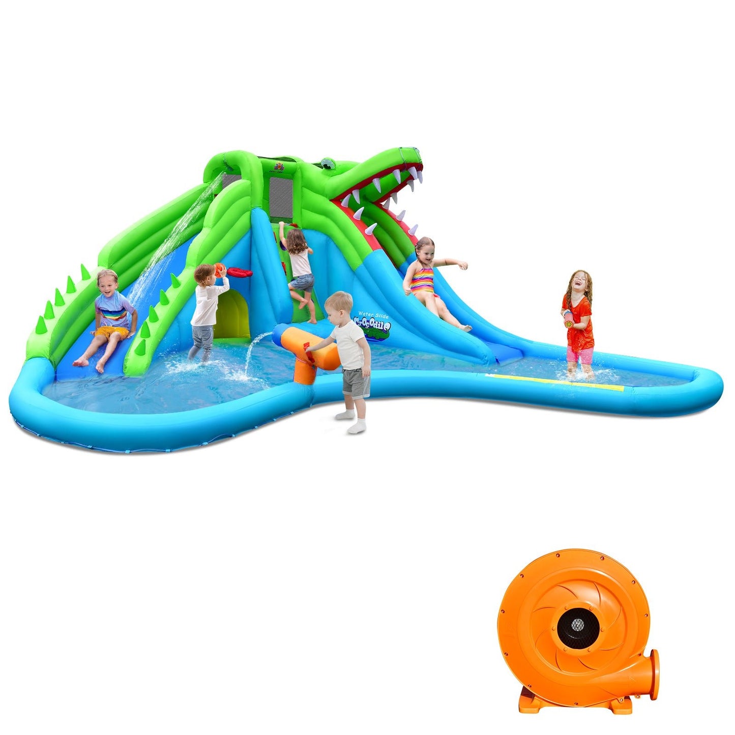 Giant 7 In 1 Inflatable Water Slide with 780W Air Blower