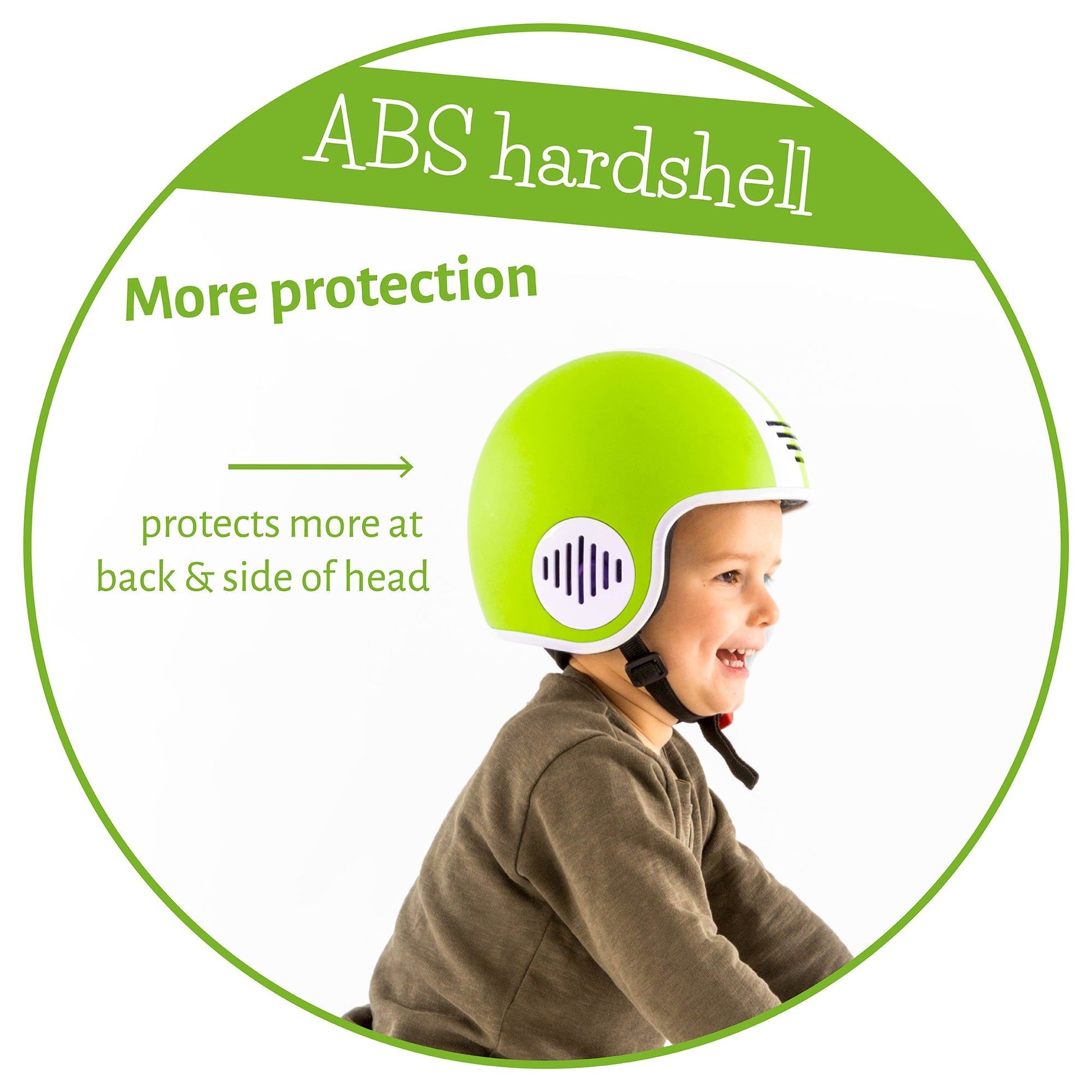 Chillafish Kids Helmet Bobbi XS Lime with ABS hardshell for more protection