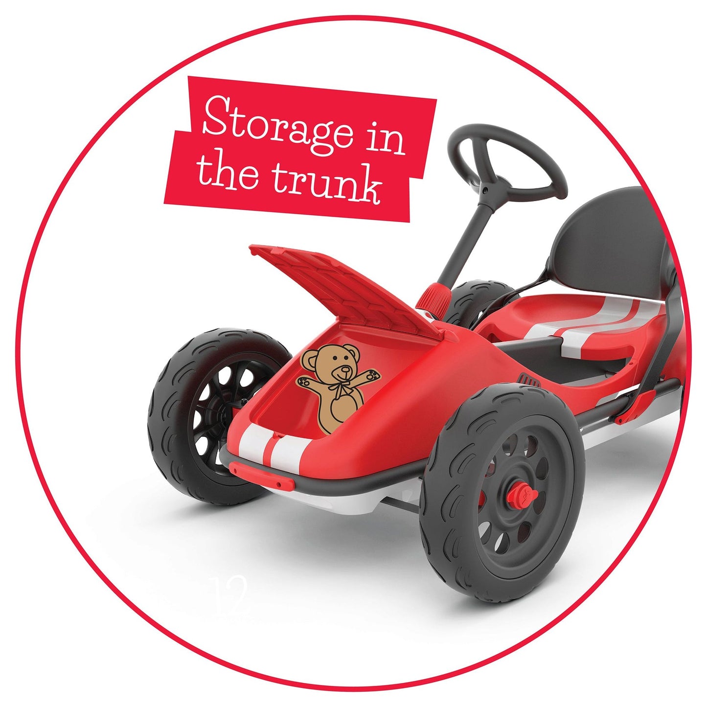 Chillafish Kids Go Kart Monzi - Red with storage in the trunk