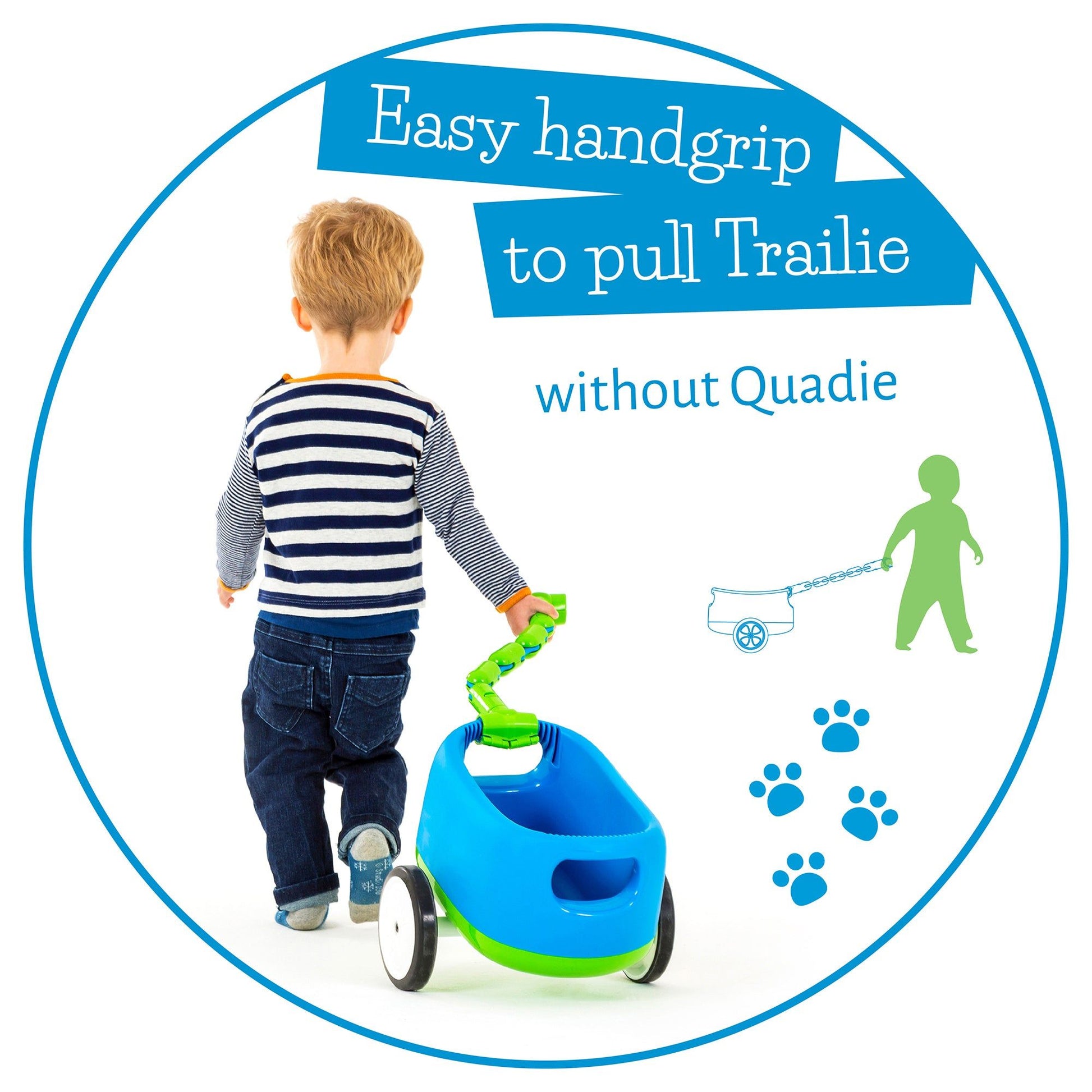 Chillafish Quadie and Trailie Ride-On Blue with easy handgrip
