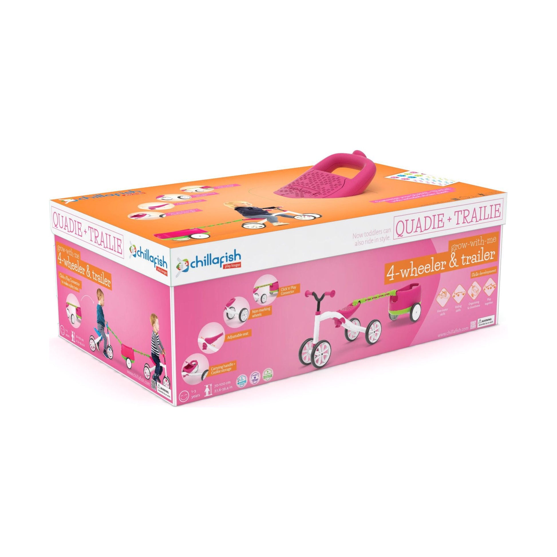 Chillafish Quadie and Trailie Ride-On Pink box