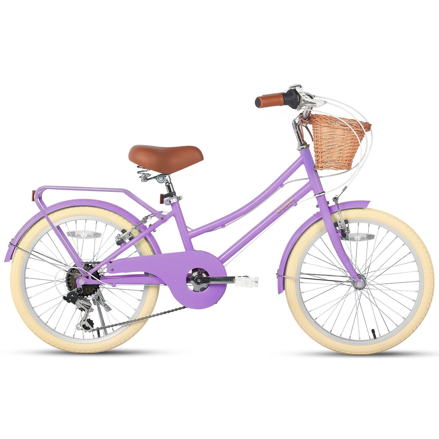 Glerc 20 Inch Beach Cruiser Hybrid Kids Bike with Rear Rack - Missy