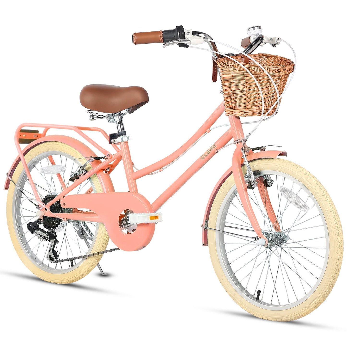 Glerc 20 Inch Beach Cruiser Hybrid Kids Bike with Rear Rack - Missy