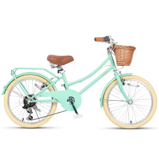 Glerc 20 Inch Beach Cruiser Hybrid Kids Bike with Rear Rack - Missy