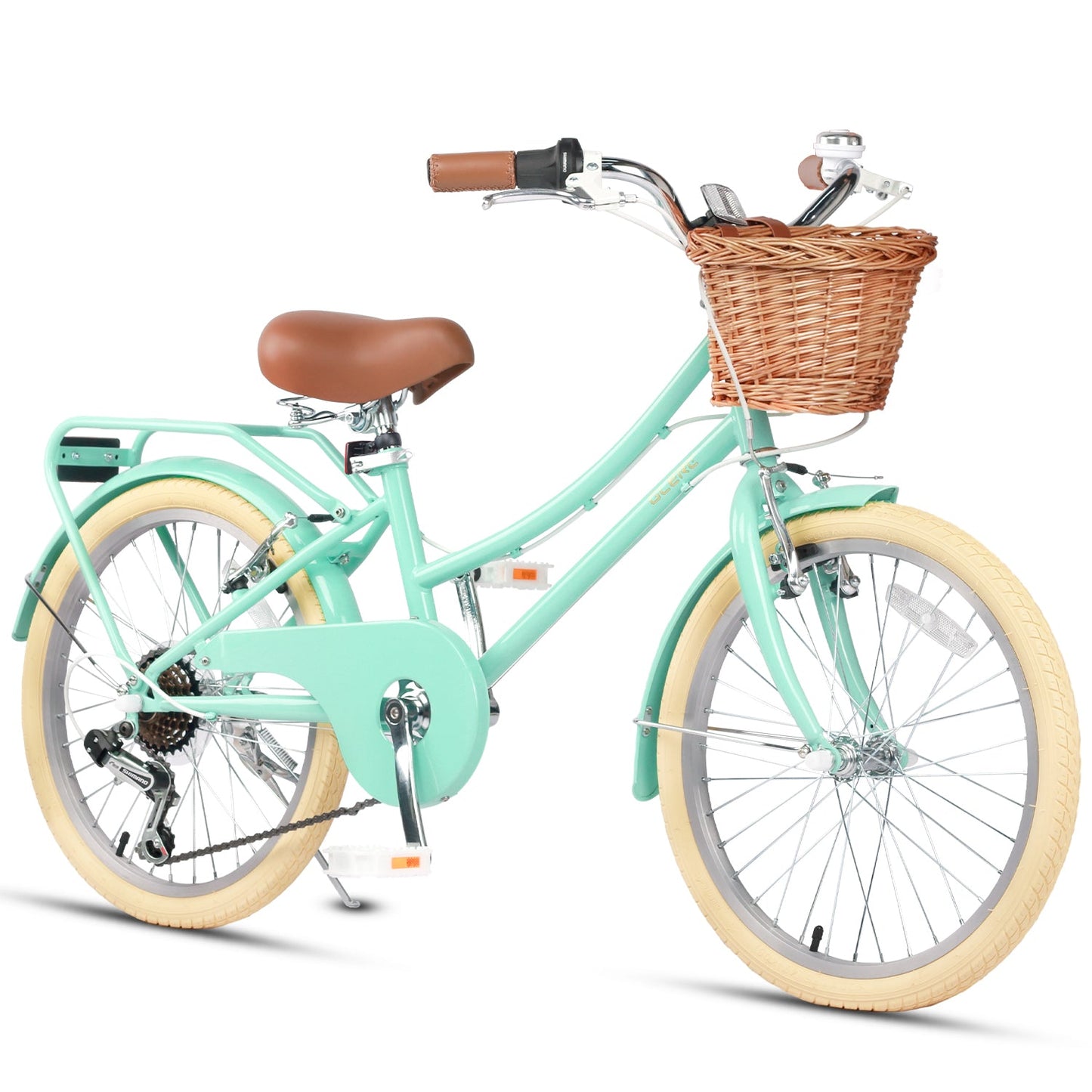 Glerc 20 Inch Beach Cruiser Hybrid Kids Bike with Rear Rack - Missy