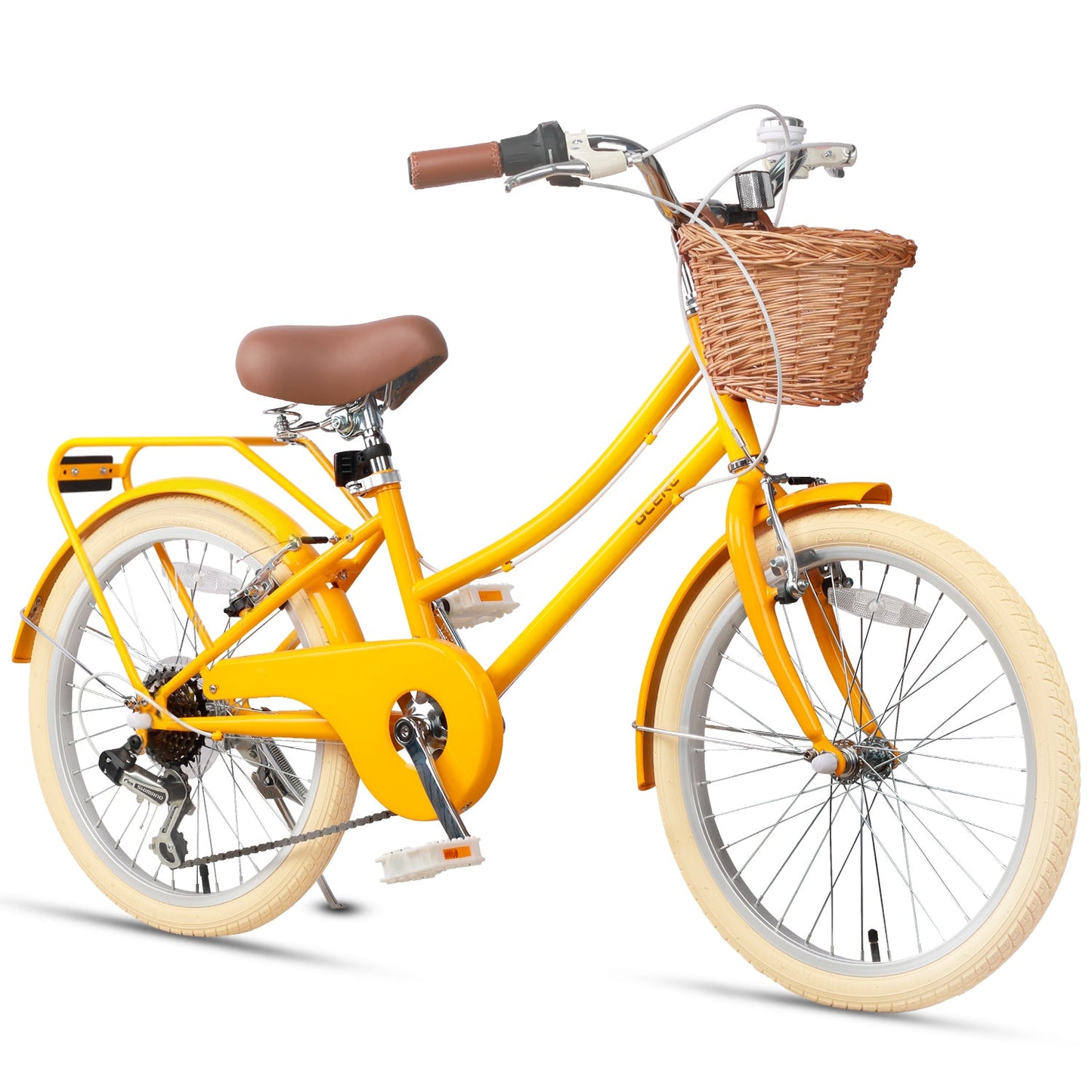 Glerc 20 Inch Beach Cruiser Hybrid Kids Bike with Rear Rack - Missy