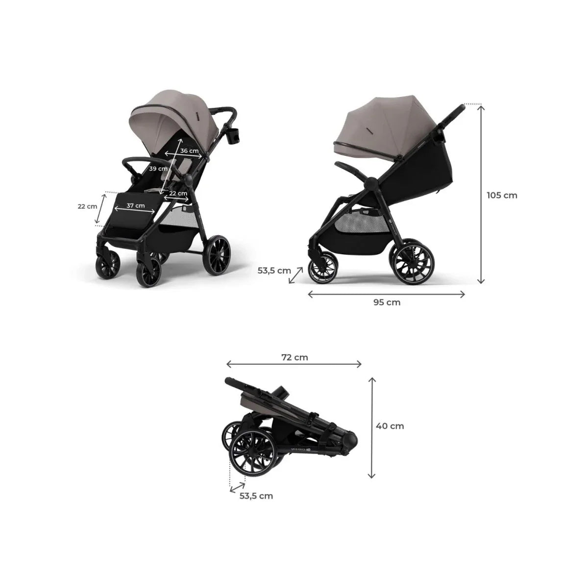 Kinderkraft Grande 2 Stroller - Sand Beige