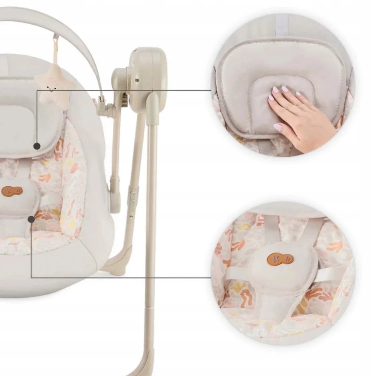 Kinderkraft Swingee Electric Rocker/Bouncer - Beige