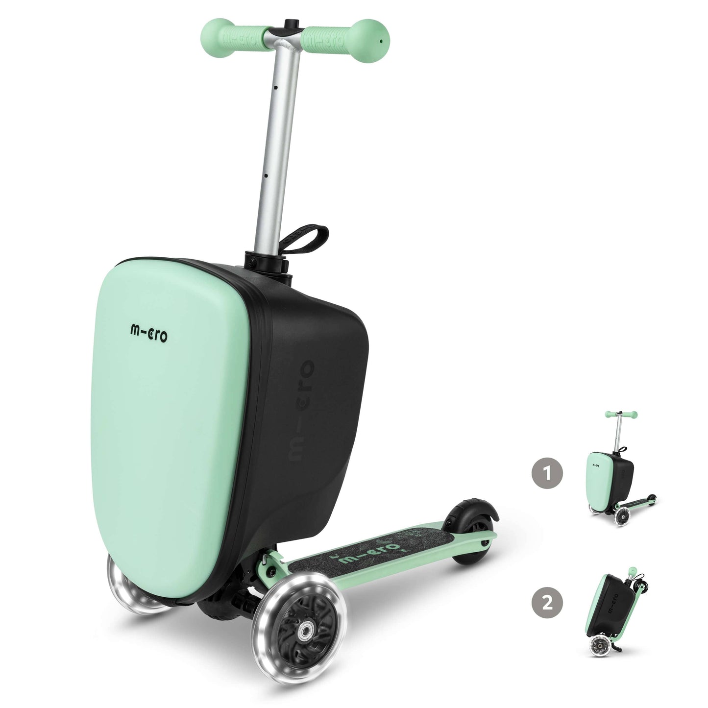 Micro Scooter Mini Mint Luggage Scooter front left