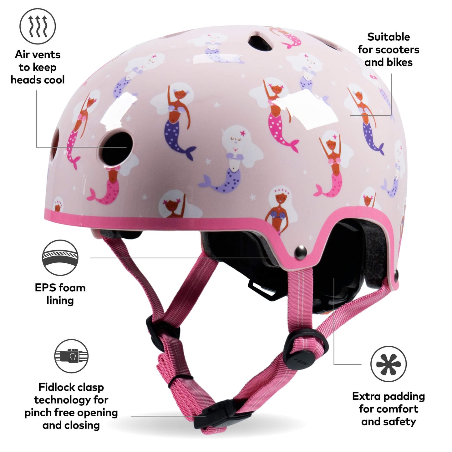Micro Scooter Kids Helmet - Patterned Size Medium 55-58cm