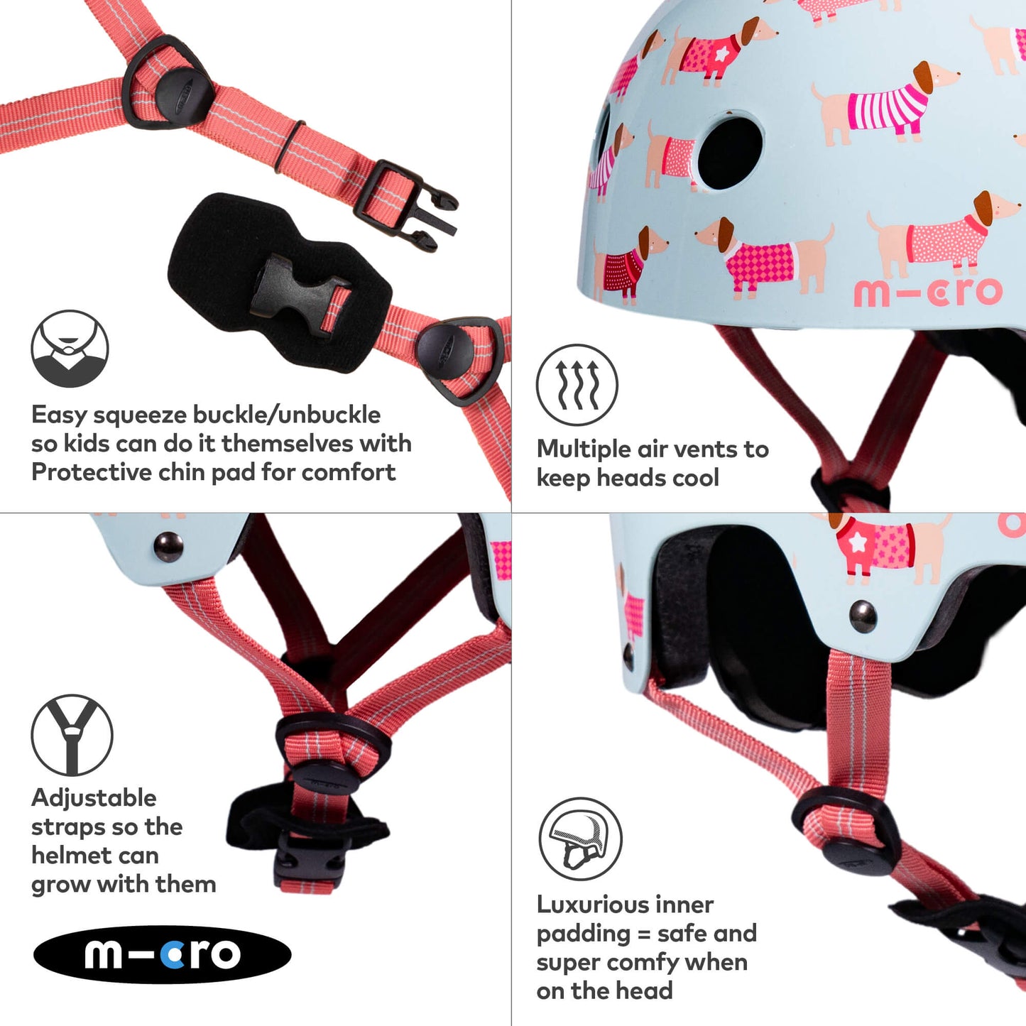 Micro Scooter Deluxe Patterned Kids Helmet