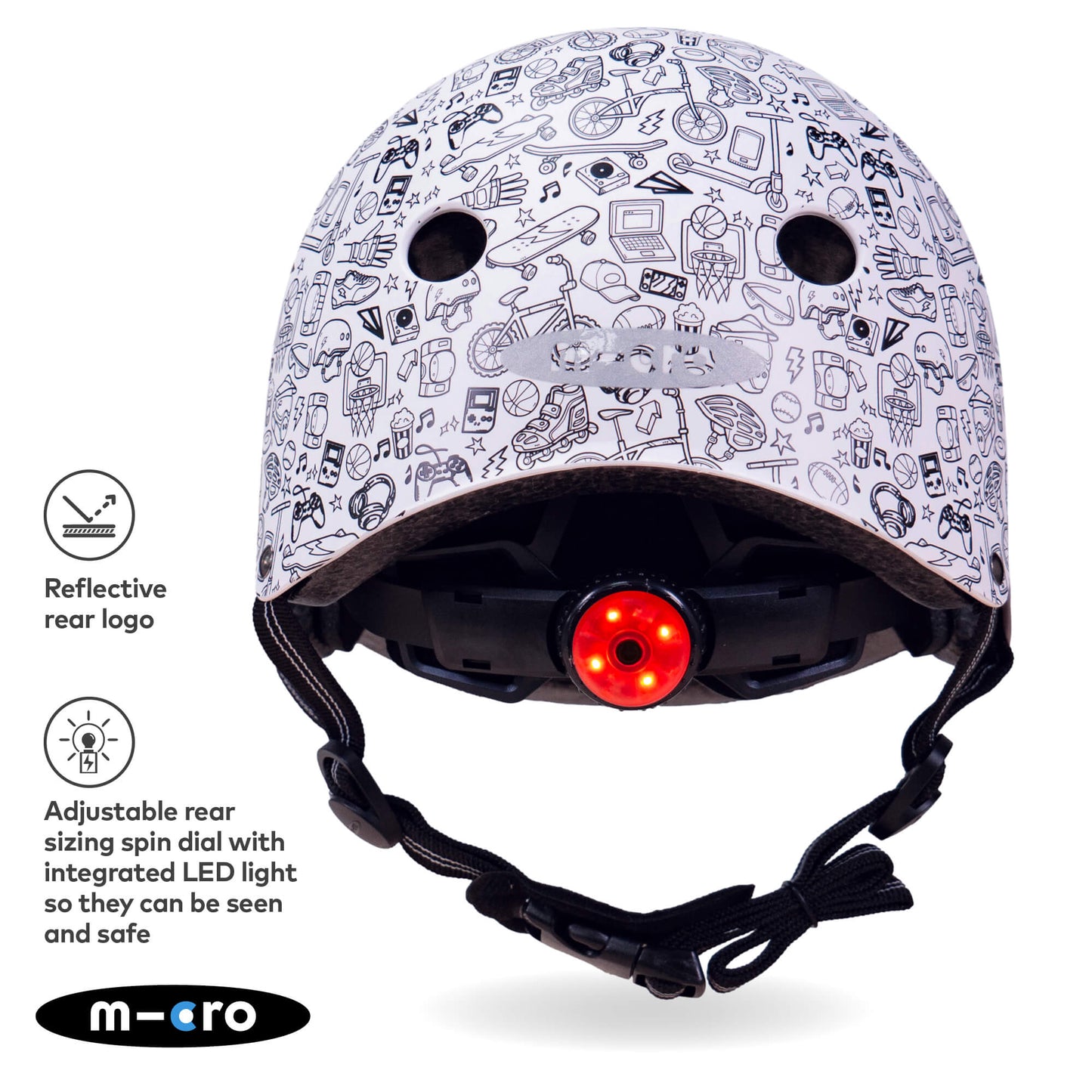 Micro Scooter Deluxe Patterned Kids Helmet