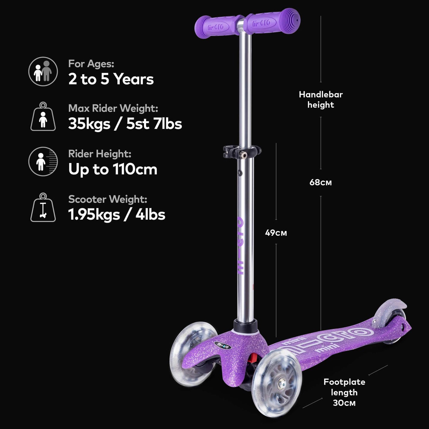 Micro Scooter Mini Glitter - Choose Your Colour