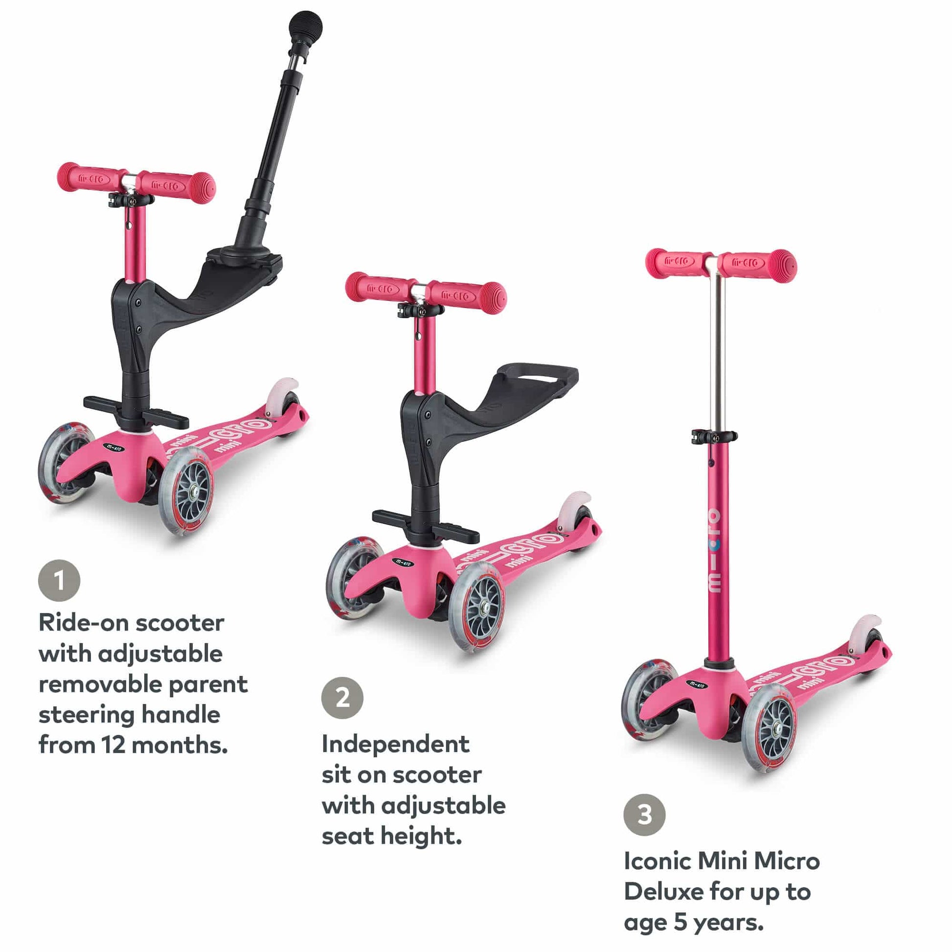 Micro Scooter Mini 3-in-1 Deluxe - Choose Your Colour - The Online Toy Shop2