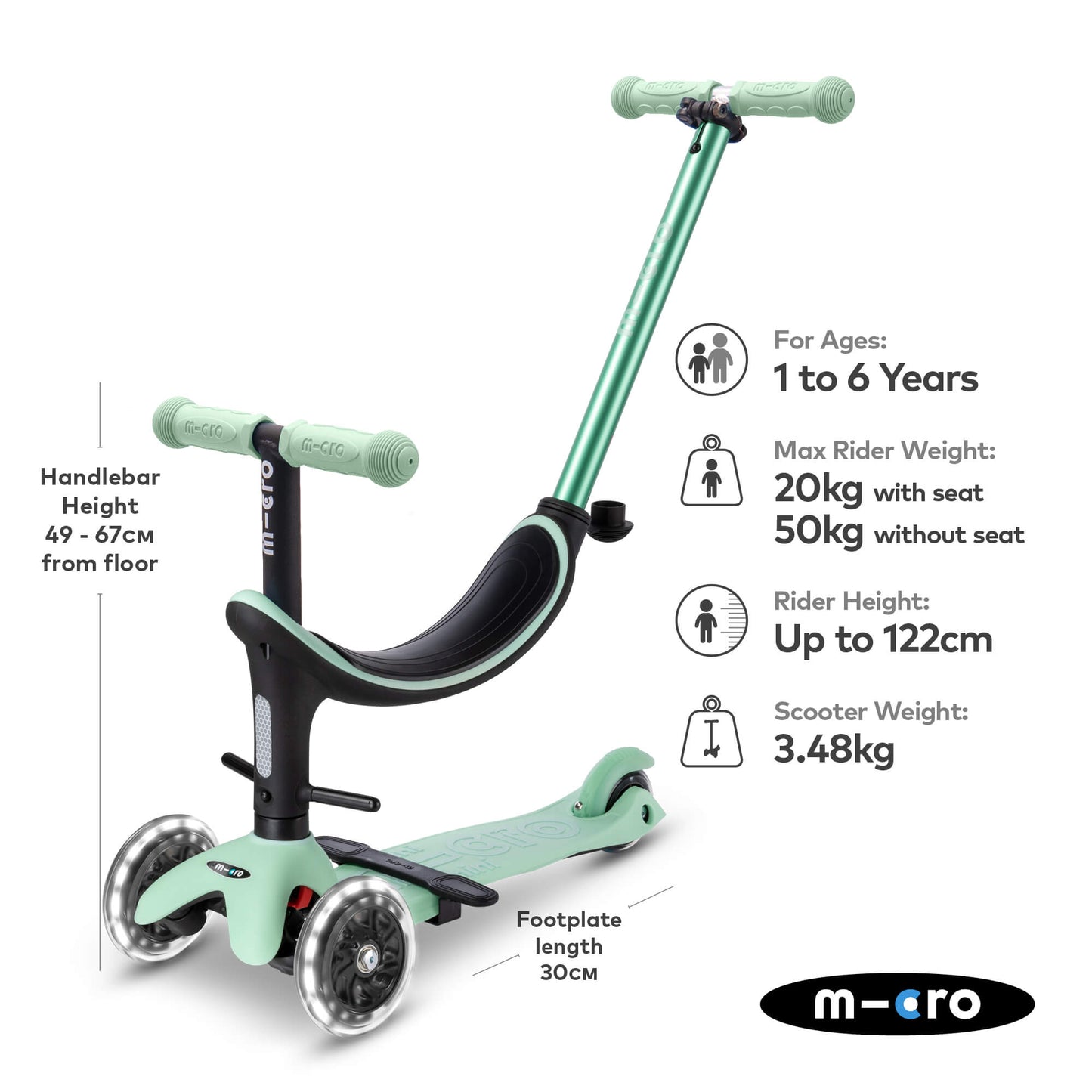 Micro Scooter Mini 2 Grow 4-in-1 Scooter