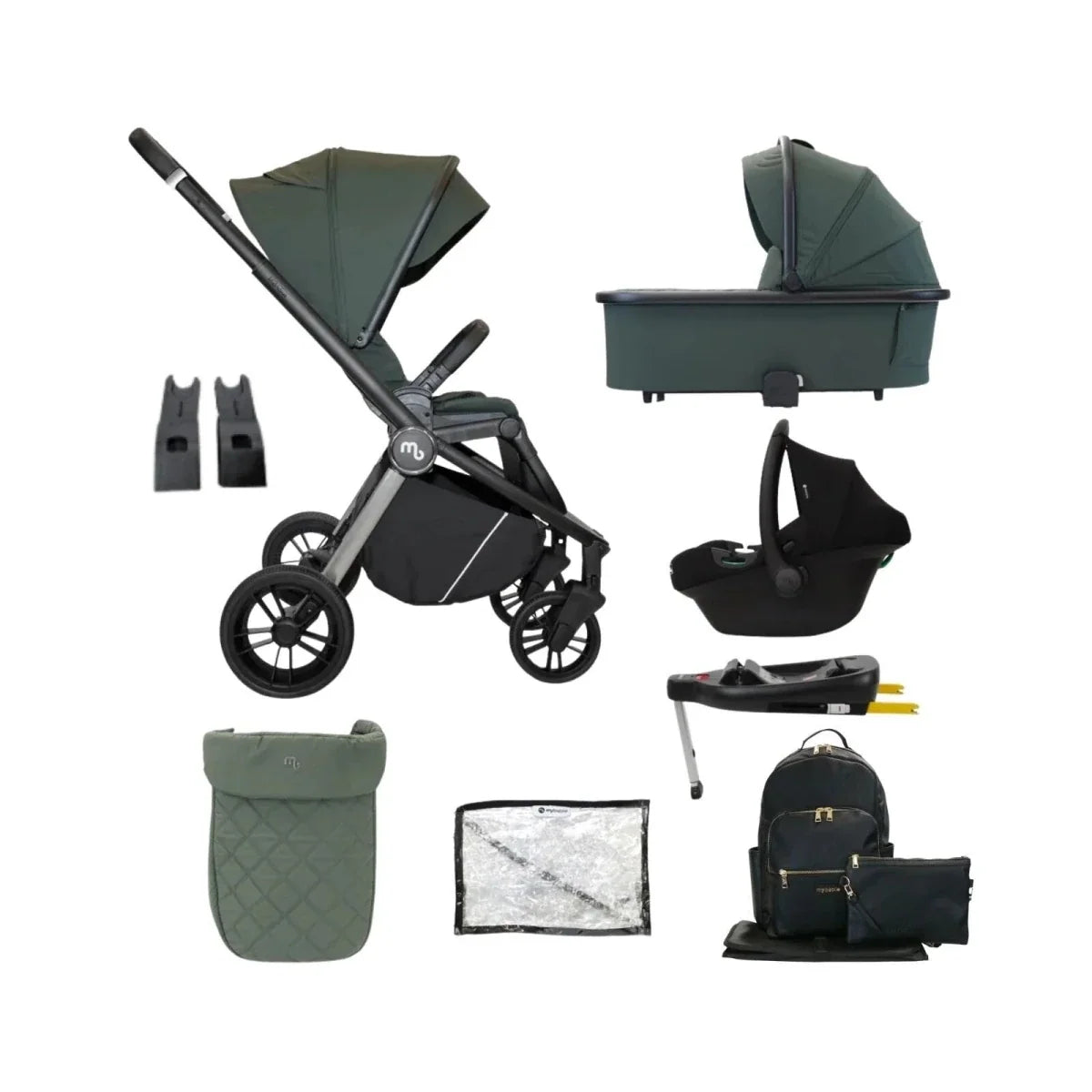 My Babiie MB450i 3-in-1 Travel System - Forest Green