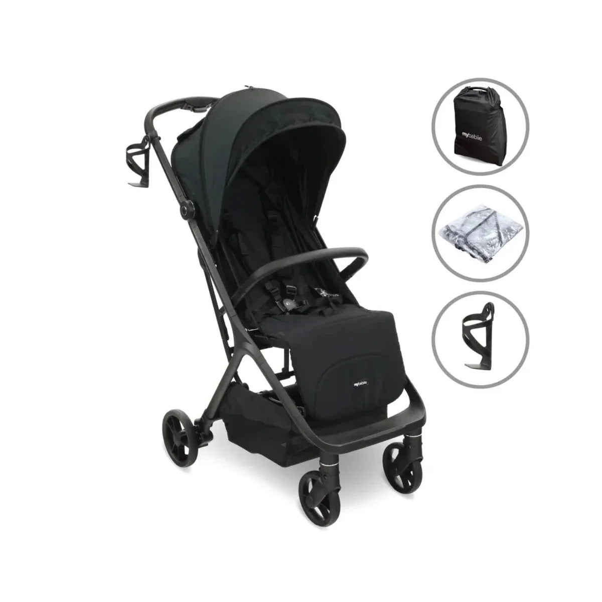 My Babiie MBX7 Auto-Fold Compact Stroller - Black