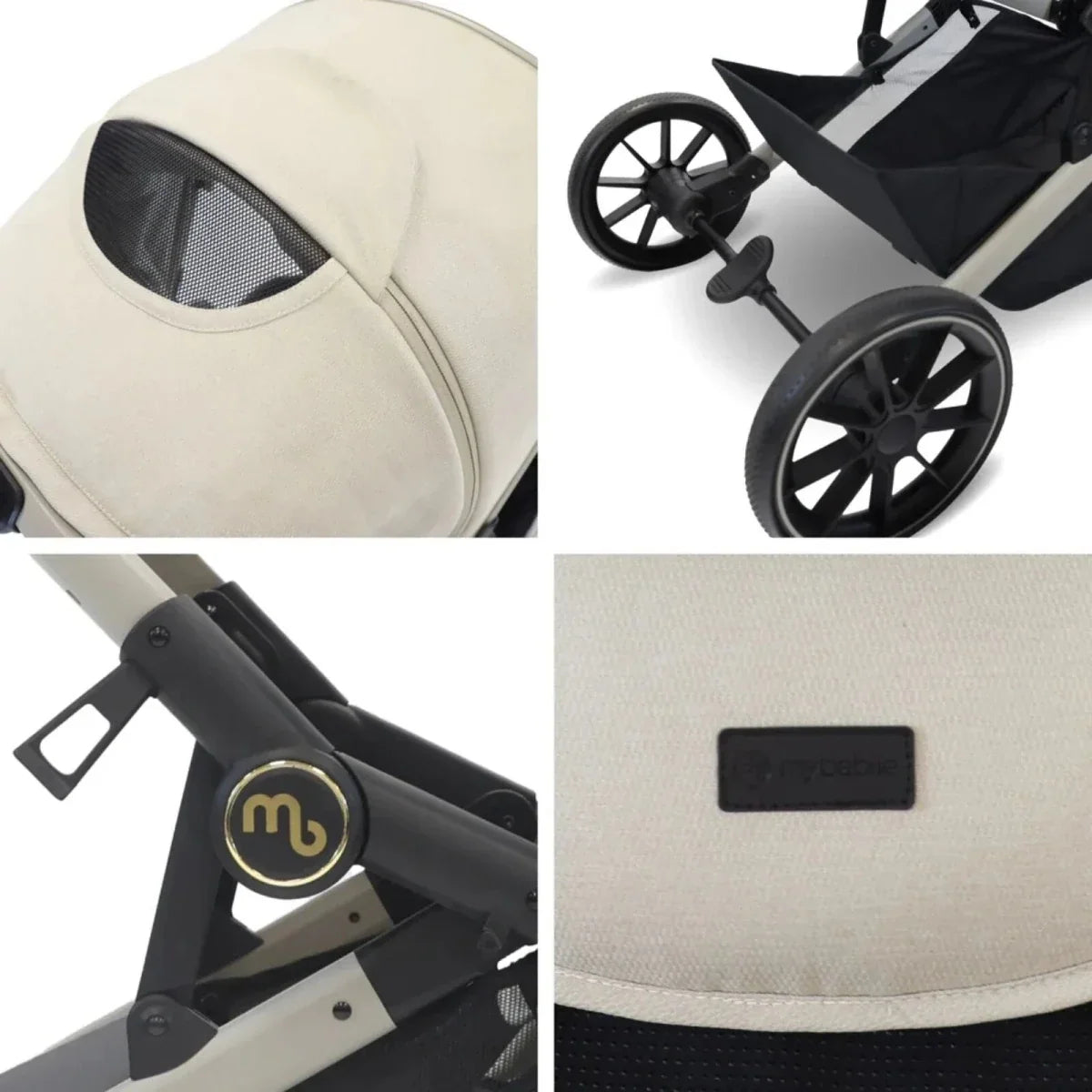 My Babiie MB33 Twin Travel System - Ivory