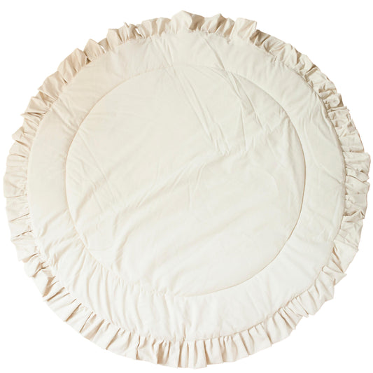 MINICAMP Kids Playmat with Ruffled Border in Ecru