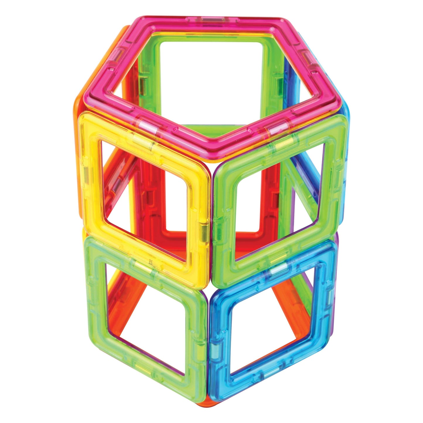 pentagonal prism shape made from Magformers Construction Toys Basic 42 Piece Set + Storage Box