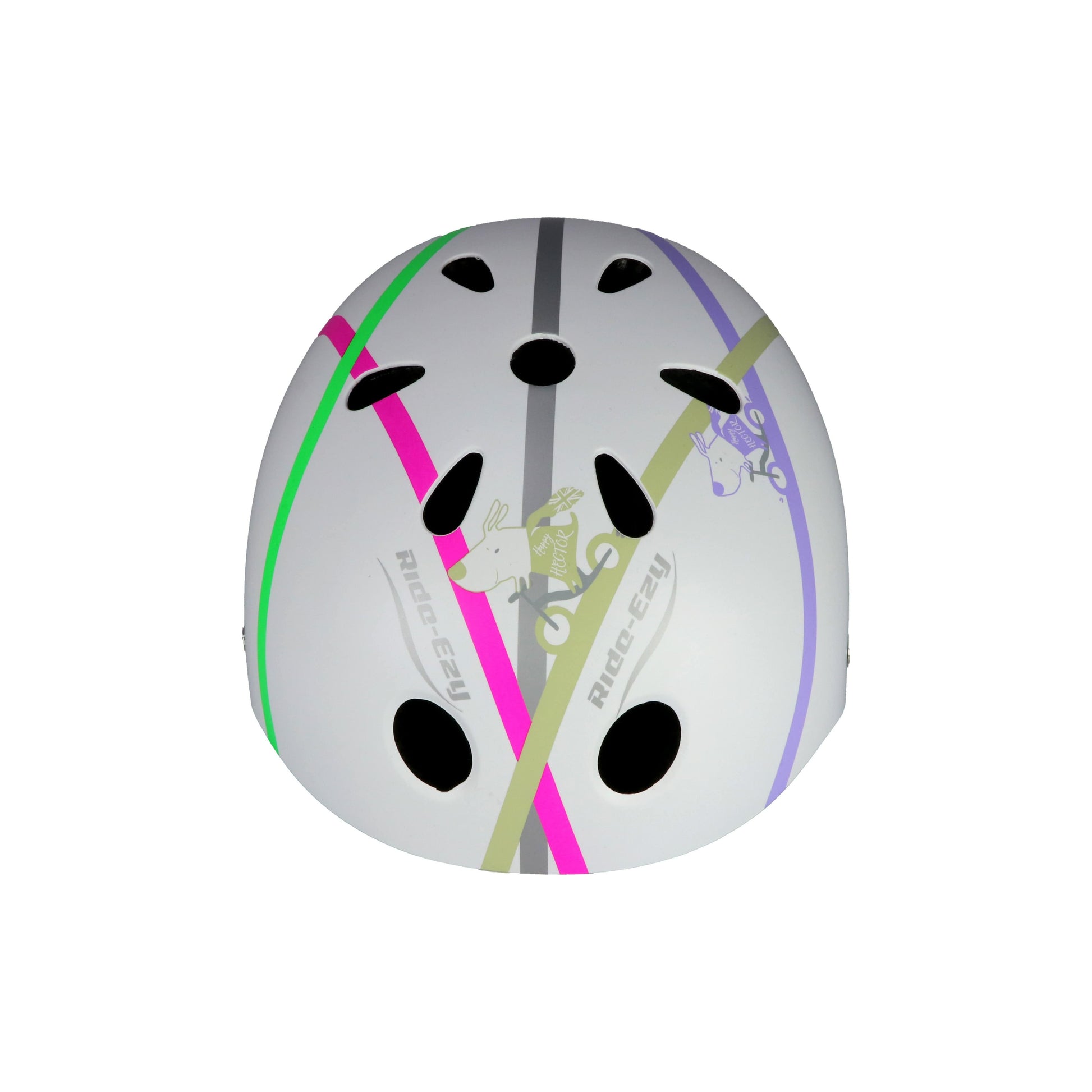 Ride-Ezy Hector 54-57cms Kids Helmet - White front